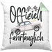 Führerschein Bestanden Geschenk Kissen mit Füllung 40x40 Bestandener Führerschein Offiziel Fahrtauglich Fahrschule (Grau) Grün Trendation