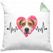 Jack Russel Besitzer Kissen mit Füllung 40x40 Geschenk Lustiger Spruch Geschenkidee Herzschlag Jack Russel (Grau) Grün Trendation