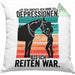 Reiterin Geschenk Kissen mit Füllung 40x40 Spruch Ich Dachte Ich Habe Depressionen Bis Ich Reiten War Geschenkidee (Grau) Grün Trendation