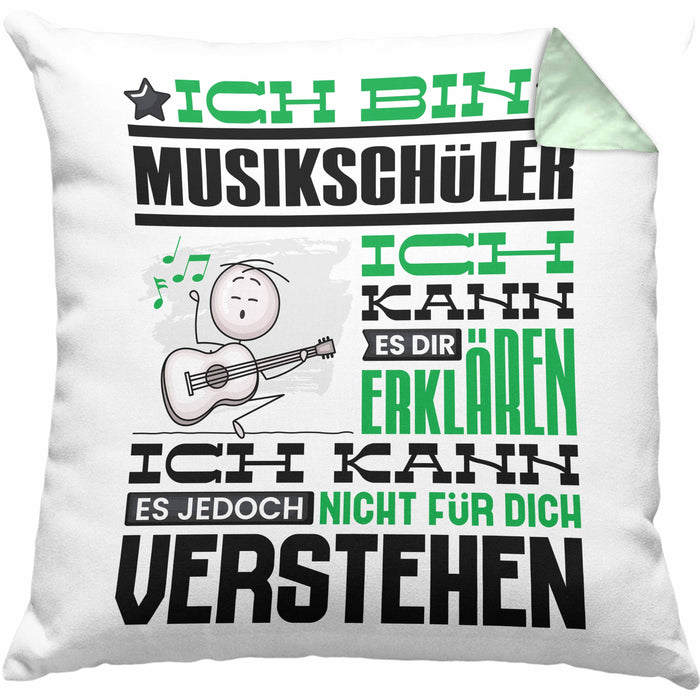 Musikschüler Geschenk Kissen mit Füllung 40x40 Geschenkidee für Musikschüler Geburtstag Lustig Ich Bin Musikschüler Ich Kann Es Dir Erklären Aber Nicht Für Dich Verstehen (Grau) Grün Trendation
