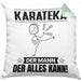 Karateka Kissen mit Füllung 40x40 Geschenk für Karateka Der Mann Der Alles Kann Geschenkidee zum Geburtstag (Grau) Grün Trendation