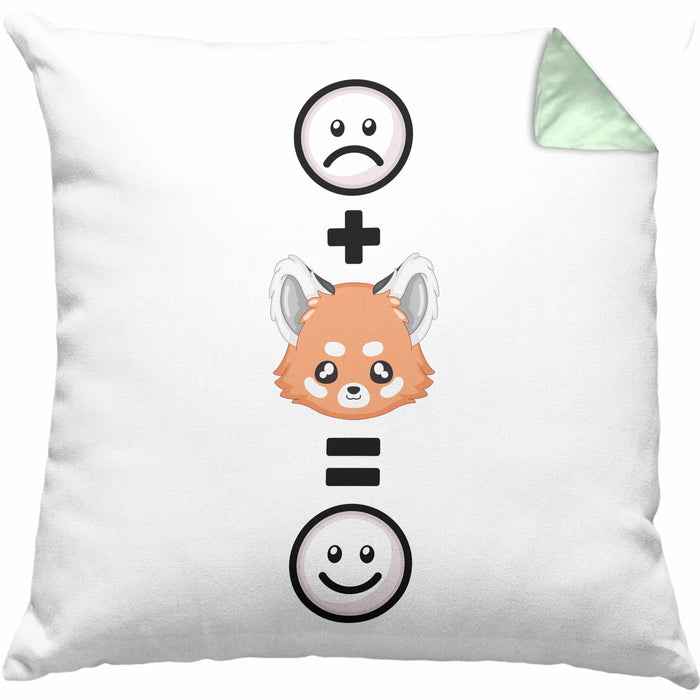 Roter Panda Kissen mit Füllung 40x40 Geschenk für Roter Panda Liebhaber :( + Roter Panda = :) Lustige Geschenkidee Geburtstag (Grau) Grün Trendation