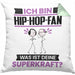 Hip-Hop-Fan Kissen mit Füllung 40x40 Geschenk für Hip-Hop-Fan Geburtstag Lustiger Spruch Was Ist Deine Superkraft (Grau) Grün Trendation