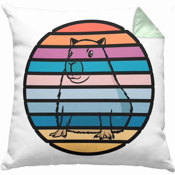 Kissen mit Füllung 40x40 mit Capybara-Motiv Geschenk für Capybara Liebhaber Geschenkidee (Grau) Grün Trendation
