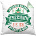 Gärtner Geschenk Kissen mit Füllung 40x40 Spruch Ich Dachte Ich Habe Depressionen Bis Ich Im Garten War Geschenkidee Hobbygärtner (Grau) Grün Trendation