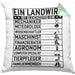 Landwirt Geschenk Kissen mit Füllung 40x40 Lustiger Spruch Geschenkidee Ein Landwirt Ist Gleichzeitig Ein (Grau) Grün Trendation