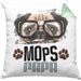 Mops Papa Besitzer Kissen mit Füllung 40x40 Geschenk Lustiger Spruch Geschenkidee Mops Liebhaber (Grau) Grün Trendation