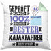 Kajakfahrer Geschenk Lustiger Spruch für Kajakfahrer Geschenkidee Bester Kajakfahrer Der WeltKissen mit Füllung 40x40 (Grau) Grün Trendation