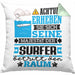 Surfer Geschenk Kissen mit Füllung 40x40 Lustiger Spruch Erheben Sie Sich Der Surfer Betritt den Raum (Grau) Grün Trendation