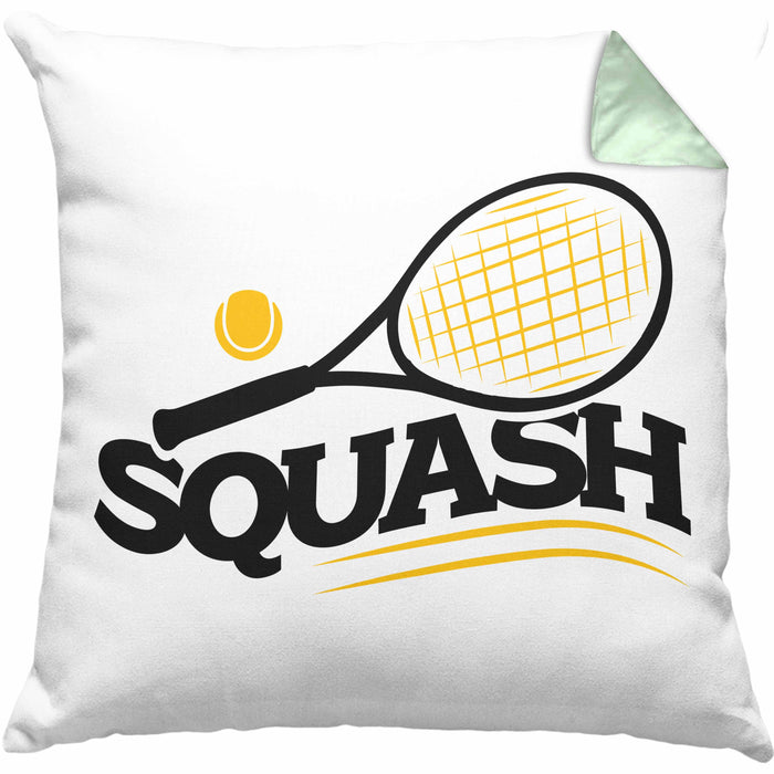 Lustige Squash-Kissen mit Füllung 40x40 Geschenk für Squash-Spieler (Grau) Grün Trendation