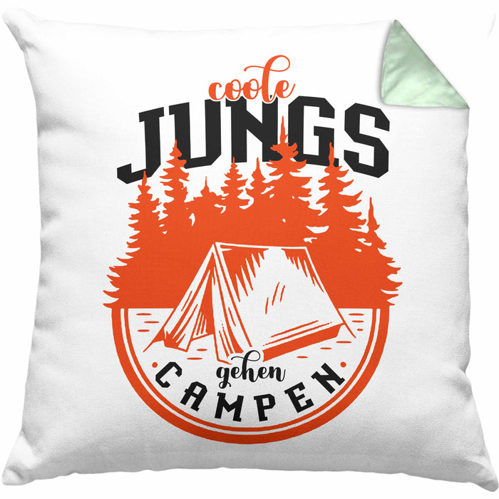Coole Jungs Gehen Campen Kissen mit Füllung 40x40 Camping Geschenkidee Männer Zelten — TrendationStore