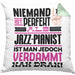 Jazz-Pianist Geschenk Kissen mit Füllung 40x40 Lustige Geschenkidee für Jazz-Pianist Geburtstag Niemand Ist Perfekt Aber Als Jazz-Pianist Ist Man Nah Dran (Grau) Grün Trendation