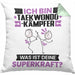 Taekwondo-Kämpfer Kissen mit Füllung 40x40 Geschenk für Taekwondo-Kämpfer Geburtstag Lustiger Spruch Was Ist Deine Superkraft (Grau) Grün Trendation