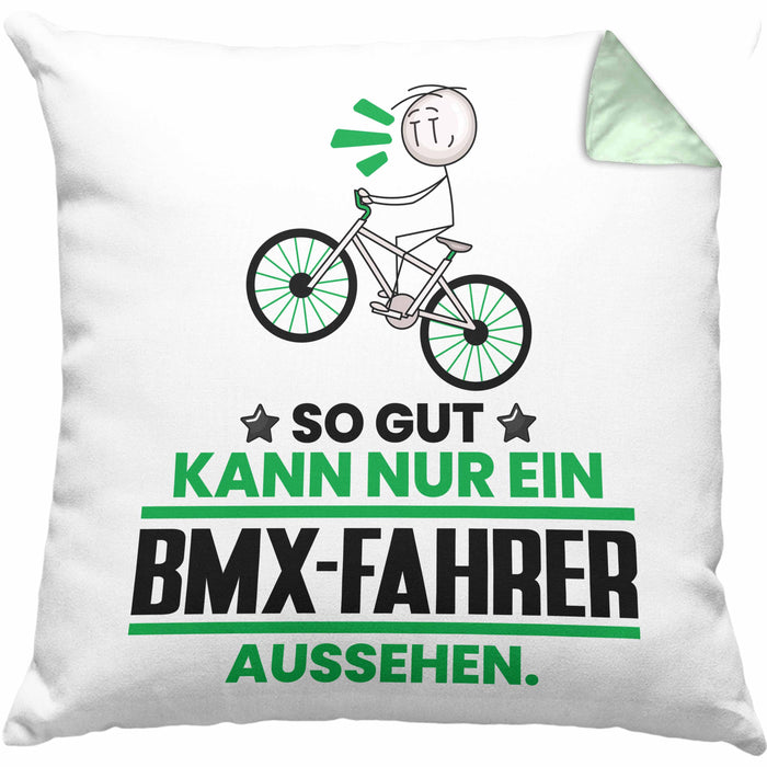 BMX-Fahrer Geschenk Kissen mit Füllung 40x40 So Gut Kann Nur Ein BMX-Fahrer Aussehen Geschenkidee (Grau) Grün Trendation