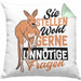 Kissen mit Füllung 40x40 mit Spruch Kundensupport Sie Stellen Wohl Gerne Unnötige Fragen Känguru (Grau) Grün Trendation