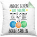 Boule Kissen mit Füllung 40x40 Geschenk Boule-Spieler Geschenkidee Spruch Andere Gehen Zur Therapie Ich Geh Boule Spielen (Grau) Grün Trendation