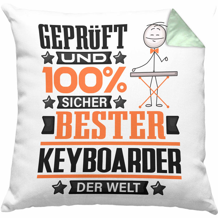 Keyboarder Geschenk Lustiger Spruch für Keyboarder Geschenkidee Bester Keyboarder Der WeltKissen mit Füllung 40x40 (Grau) Grün Trendation