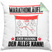 Marathonläufer Kissen mit Füllung 40x40 Geschenk für Marathonläufer Der Mann Der Alles Kann Geschenkidee zum Geburtstag (Grau) Grün Trendation