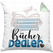 Bücher Dealer Kissen mit Füllung 40x40 Geschenk für Bücher-Verkäufer Bibliothek Geburtstag Spruch Geschenkidee Bester Bibliothek (Grau) Grün Trendation