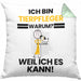 Tierpfleger Geschenk Kissen mit Füllung 40x40 Lustiger Spruch Ich Bin Tierpfleger Warum Weil Ich Es Kann Geschenkidee Bester Tierpfleger Geburtstag (Grau) Grün Trendation