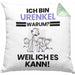 Urenkel Geschenk Kissen mit Füllung 40x40 Lustiger Spruch Ich Bin Urenkel Warum Weil Ich Es Kann Geschenkidee Bester Urenkel Geburtstag (Grau) Grün Trendation