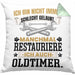 Oldtimer Restaurierer Geschenk Kissen mit Füllung 40x40 Ich Bin Nicht immer Schlecht Gelaunt Oltimer KFZ Werkstatt (Grau) Grün Trendation