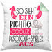 So Sieht Ein Richtig Cooler Discgolf-Spieler Aus Geschenk Kissen mit Füllung 40x40 Lustiger Spruch Geschenkidee (Grau) Grün Trendation
