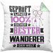 Wandern Geschenk Lustiger Spruch für Wandern Geschenkidee Bester Wandern Der WeltKissen mit Füllung 40x40 (Grau) Grün Trendation
