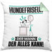 Hundefriseur Kissen mit Füllung 40x40 Geschenk für Hundefriseur Der Mann Der Alles Kann Geschenkidee zum Geburtstag (Grau) Grün Trendation