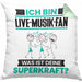 Live-Musik-Fan Kissen mit Füllung 40x40 Geschenk für Live-Musik-Fan Geburtstag Lustiger Spruch Was Ist Deine Superkraft (Grau) Grün Trendation
