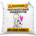 Hundesitter Kissen mit Füllung 40x40 Geschenk Lustiger Spruch Geschenkidee für Hundesitter Achtung Hochleistungs Hundesitter Bei Der Arbeit (Grau) Grün Trendation
