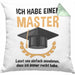 Master Prüfung Kissen mit Füllung 40x40 bestanden Geschenk Abschluss Masterarbeit Exam Prüfung Graduation (Grau) Grün Trendation