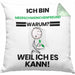 Meerschweinchenfreund Geschenk Kissen mit Füllung 40x40 Lustiger Spruch Ich Bin Meerschweinchenfreund Warum Weil Ich Es Kann Geschenkidee Bester Meerschweinchenfreund Geburtstag (Grau) Grün Trendation