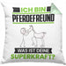 Pferdefreund Kissen mit Füllung 40x40 Geschenk für Pferdefreund Geburtstag Lustiger Spruch Was Ist Deine Superkraft (Grau) Grün Trendation