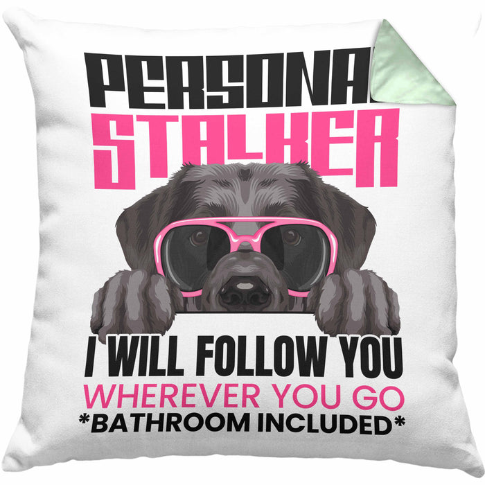 Labrador Besitzerin Kissen mit Füllung 40x40 Geschenk Lustiger Spruch Geschenkidee Personal Stalker (Grau) Grün Trendation