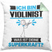 Violinist Kissen mit Füllung 40x40 Geschenk für Violinist Geburtstag Lustiger Spruch Was Ist Deine Superkraft (Grau) Grün Trendation