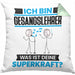 Gesangslehrer Kissen mit Füllung 40x40 Geschenk für Gesangslehrer Geburtstag Lustiger Spruch Was Ist Deine Superkraft (Grau) Grün Trendation