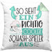 So Sieht Ein Richtig Cooler Squash-Spieler Aus Geschenk Kissen mit Füllung 40x40 Lustiger Spruch Geschenkidee (Grau) Grün Trendation