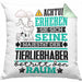 Tierwohlhaber Geschenk Kissen mit Füllung 40x40 Lustiger Spruch Erheben Sie Sich Der Tierwohlhaber Betritt den Raum (Grau) Grün Trendation