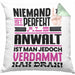 Anwalt Geschenk Kissen mit Füllung 40x40 Lustige Geschenkidee für Anwalt Geburtstag Niemand Ist Perfekt Aber Als Anwalt Ist Man Nah Dran (Grau) Grün Trendation