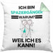 Spaziergänger Geschenk Kissen mit Füllung 40x40 Lustiger Spruch Ich Bin Spaziergänger Warum Weil Ich Es Kann Geschenkidee Bester Spaziergänger Geburtstag (Grau) Grün Trendation