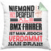 BMX-Fahrer Geschenk Kissen mit Füllung 40x40 Lustige Geschenkidee für BMX-Fahrer Geburtstag Niemand Ist Perfekt Aber Als BMX-Fahrer Ist Man Nah Dran (Grau) Grün Trendation