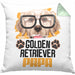 Golden Retriever Papa Besitzer Kissen mit Füllung 40x40 Geschenk Lustiger Spruch Geschenkidee Golden Retriever Liebhaber (Grau) Grün Trendation