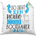 So Sieht Ein Richtig Cooler Bootsfahrer Aus Geschenk Kissen mit Füllung 40x40 Lustiger Spruch Geschenkidee (Grau) Grün Trendation