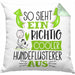 Hundeflüsterer Kissen mit Füllung 40x40 So Sieht Ein Richtig Cooler Hundeflüsterer Aus Geschenk Lustiger Spruch Geschenkidee (Grau) Grün Trendation