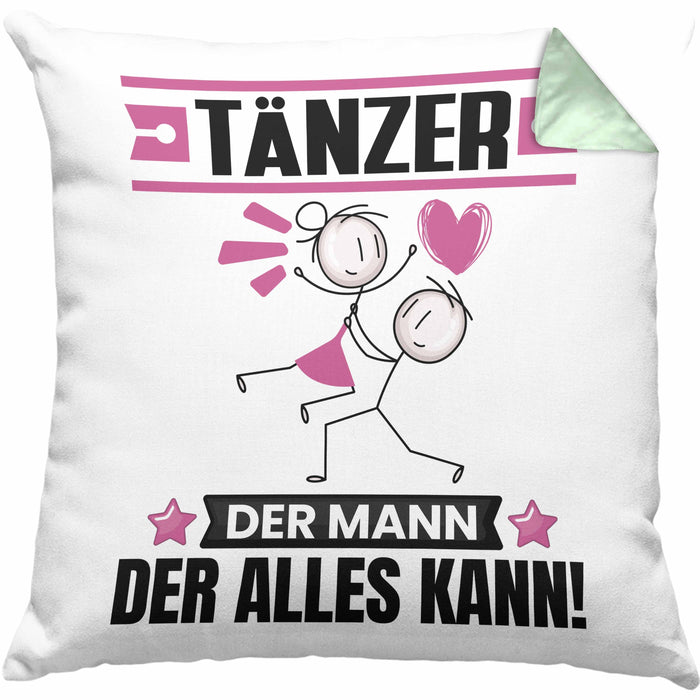 Tänzer Kissen mit Füllung 40x40 Geschenk für Tänzer Der Mann Der Alles Kann Geschenkidee zum Geburtstag (Grau) Grün Trendation