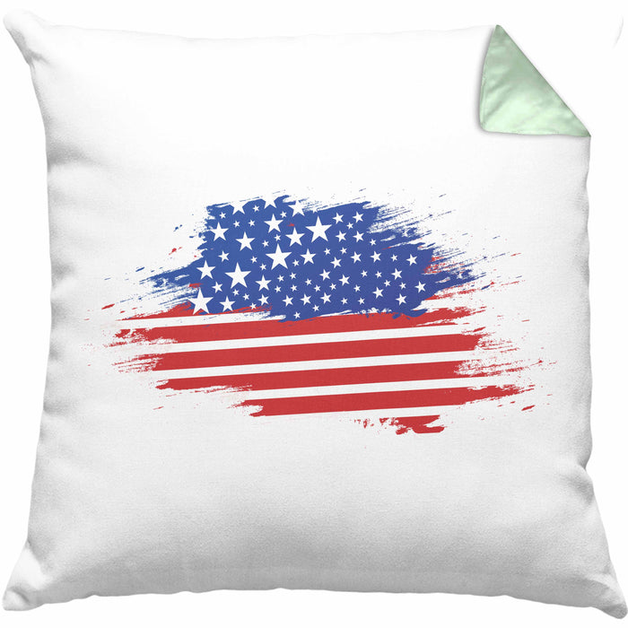 USA Kissen mit Füllung 40x40 Geschenk Amerika Geschenkidee Auslandjahr Vereinigte Staaten Von Amerika (Grau) Grün Trendation