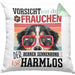 Berner Sennen Besitzerin Frauchen Kissen mit Füllung 40x40 Geschenk Lustiger Spruch Geschenkidee Vorsicht Vor Dem Frauchen (Grau) Grün Trendation