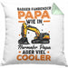 Baggerfahrer Papa Kissen mit Füllung 40x40 Geschenk Baggerfahrender Papa Wie Ein Normaler Papa Aber Viel Cooler Geschenkidee Vatertag Baustelle (Grau) Grün Trendation