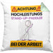 Stand-Up-Paddler Kissen mit Füllung 40x40 Geschenk Lustiger Spruch Geschenkidee für Stand-Up-Paddler Achtung Hochleistungs Stand-Up-Paddler Bei Der Arbeit (Grau) Grün Trendation